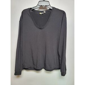 Zella Black V-neck Active Long Sleeve Shirt Small